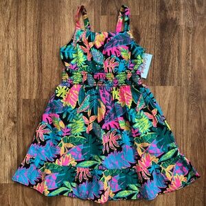 NWT Cat and Jack Girls Leaf Print Summer Dress size M (8)